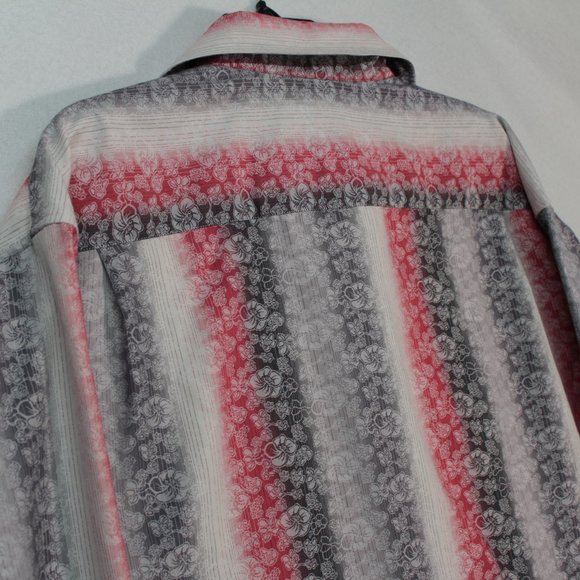 Luchiano Visconti Shirt Men's 2XL Long Sleeve Floral Striped - Picture 11 of 12